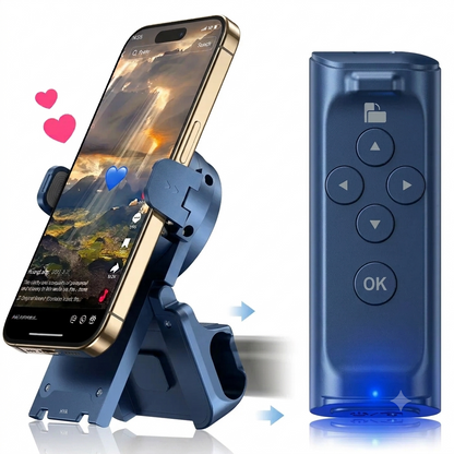 SummerWins TikTok Scrolling Remote with Phone Stand | Wireless Page Turner & Bluetooth Camera Shutter for iOS Android | Hands-Free Selfie & Video Recording Accessory
