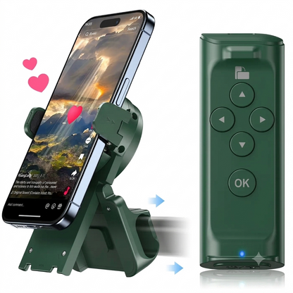 SummerWins TikTok Scrolling Remote with Phone Stand | Wireless Page Turner & Bluetooth Camera Shutter for iOS Android | Hands-Free Selfie & Video Recording Accessory
