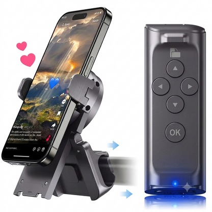 SummerWins TikTok Scrolling Remote with Phone Stand | Wireless Page Turner & Bluetooth Camera Shutter for iOS Android | Hands-Free Selfie & Video Recording Accessory