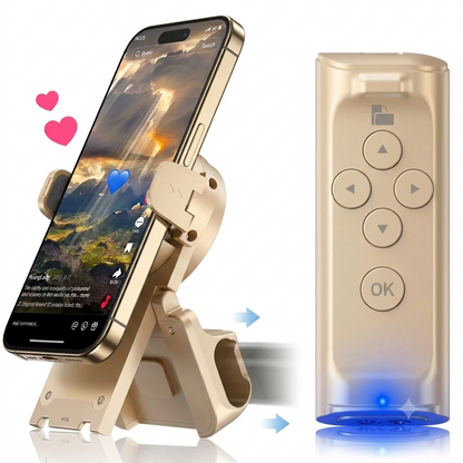 SummerWins TikTok Scrolling Remote with Phone Stand | Wireless Page Turner & Bluetooth Camera Shutter for iOS Android | Hands-Free Selfie & Video Recording Accessory